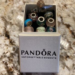 Pandora bead lot flowers, c-mas tree, carousel